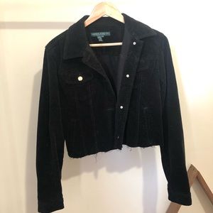 Corduroy Black Cropped Jacket